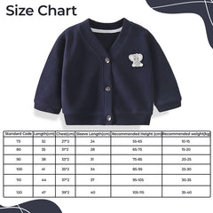 Woollen Knitted Full Sleeve Sweater for Kids (Dark Blue)
