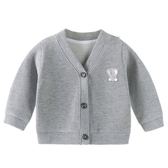 Woollen Knitted Full Sleeve Sweater for Kids (Grey)