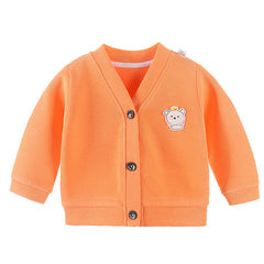 Woollen Knitted Full Sleeve Sweater for Kids (Orange)