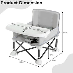 Dining Chair for Baby Feeding Multipurpose Baby Booster Dining Chair (Grey)