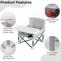 Dining Chair for Baby Feeding Multipurpose Baby Booster Dining Chair (Grey)