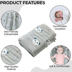 Baby Essential Multipurpose Blanket for Baby (Grey)
