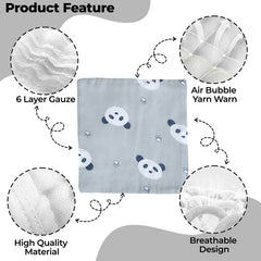 Muslin Baby Burp Cloths 60 X 60cm Blanket for Newborn (Grey)