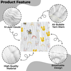 Muslin Baby Burp Cloths 60 X 60cm Blanket for Newborn (Yellow)