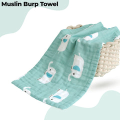 Muslin Baby Burp Cloths 60 X 60cm Blanket for Newborn (Green)