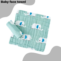 Muslin Baby Burp Cloths 60 X 60cm Blanket for Newborn (Green)