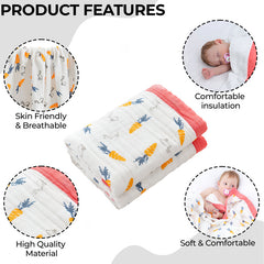 Baby Essential Multipurpose Blanket for Baby (Orange)