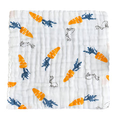 Muslin Baby Burp Cloths 60 X 60cm Blanket for Newborn (Orange)