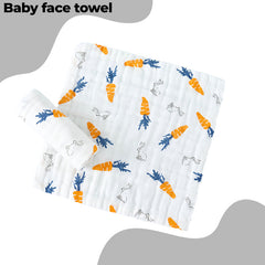 Muslin Baby Burp Cloths 60 X 60cm Blanket for Newborn (Orange)