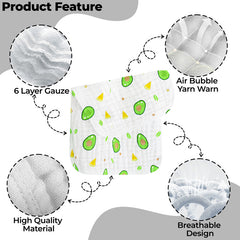 Muslin Baby Burp Cloths 25 X 50 cm Blanket for Newborn (Green)