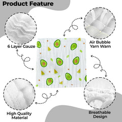 Muslin Baby Burp Cloths 25 X 25 cm Blanket for Newborn (Green)