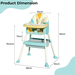 Dining Chair for Baby Feeding Multipurpose Baby Booster Dining Chair (Aqua Blue)