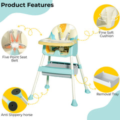 Dining Chair for Baby Feeding Multipurpose Baby Booster Dining Chair (Aqua Blue)