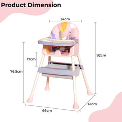 Dining Chair for Baby Feeding Multipurpose Baby Booster Dining Chair (Baby Pink)