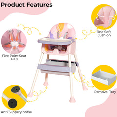 Dining Chair for Baby Feeding Multipurpose Baby Booster Dining Chair (Baby Pink)