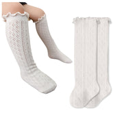 Baby Knee High Socks for Baby Soft Cotton Non-Slip and Stylish Designs (off-white)