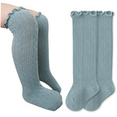 Baby Knee High Socks for Baby Soft Cotton Non-Slip and Stylish Designs (Light Green)