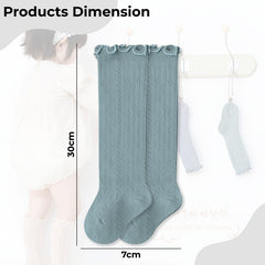 Baby Knee High Socks for Baby Soft Cotton Non-Slip and Stylish Designs (Light Green)