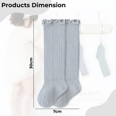 Baby Knee High Socks for Baby Soft Cotton Non-Slip and Stylish Designs (Grey)