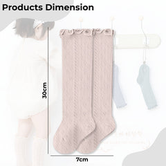 Baby Knee High Socks for Baby Soft Cotton Non-Slip and Stylish Designs (Pink)