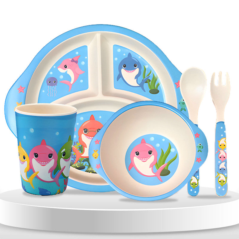 Baby Feeding Essential Baby Dinner Set Infant Training Eating Utensils-Whale