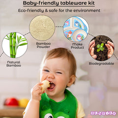 Baby Feeding Essential Baby Dinner Set Infant Training Eating Utensils-Whale