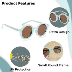 Kids Sunglasses Stylish and Compact Kids Eyewear for Summer (Light Blue)