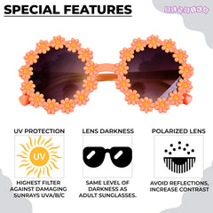 Kids Sunglasses Stylish and Compact Kids Eyewear for Summer (Peach)