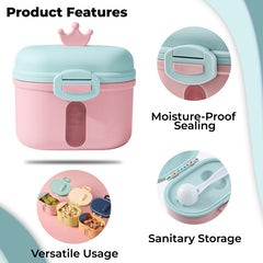 Baby Milk Powder Storage Container with Scoop (Pink)