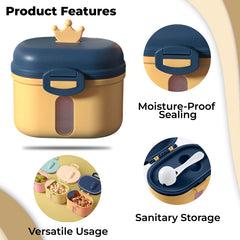 Baby Milk Powder Storage Container with Scoop (Yellow)