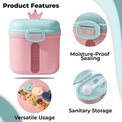 Baby Milk Powder Storage Container with Scoop (Pink)