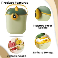 Baby Milk Powder Storage Container with Scoop (Green)