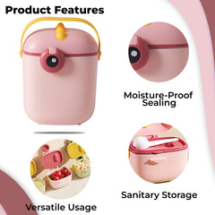 Baby Milk Powder Storage Container with Scoop (Pink)