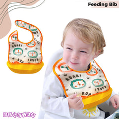 Adjustable Feeding Bib Apron for Baby Feeding (Yellow)