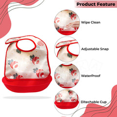 Adjustable Feeding Bib Apron for Baby Feeding (Red)