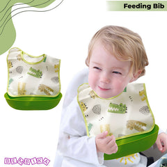 Adjustable Feeding Bib Apron for Baby Feeding (Green)