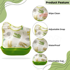 Adjustable Feeding Bib Apron for Baby Feeding (Green)