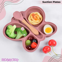 Baby Feeding Essential Baby Dinner Set Infant Training Eating Utensils-Blush Pink