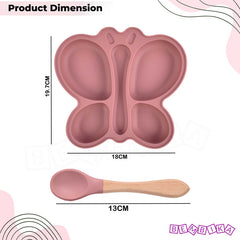 Baby Feeding Essential Baby Dinner Set Infant Training Eating Utensils-Blush Pink