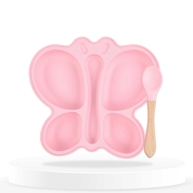 Baby Feeding Essential Baby Dinner Set Infant Training Eating Utensils-Light Pink