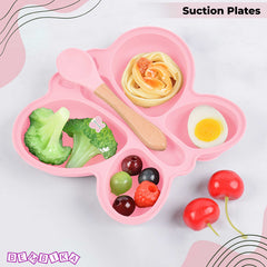 Baby Feeding Essential Baby Dinner Set Infant Training Eating Utensils-Light Pink