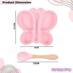 Baby Feeding Essential Baby Dinner Set Infant Training Eating Utensils-Light Pink