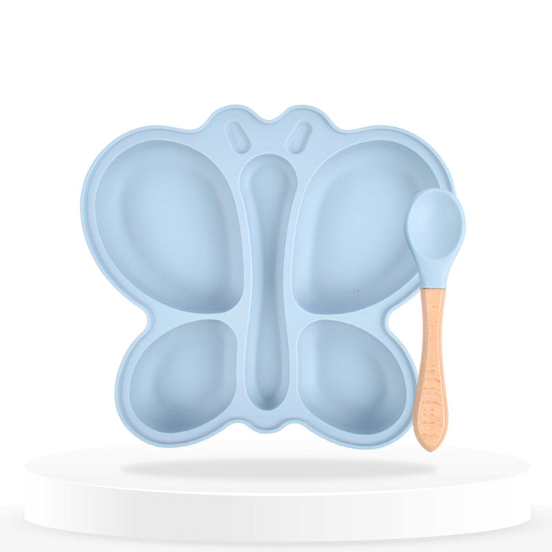 Baby Feeding Essential Baby Dinner Set Infant Training Eating Utensils-Sky Blue