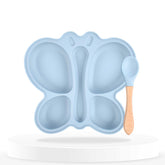 Baby Feeding Essential Baby Dinner Set Infant Training Eating Utensils-Sky Blue