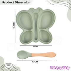 Baby Feeding Essential Baby Dinner Set Infant Training Eating Utensils-Sage