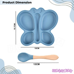 Baby Feeding Essential Baby Dinner Set Infant Training Eating Utensils-Blue