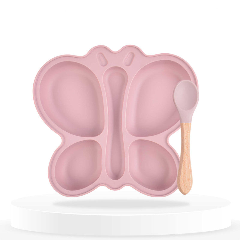 Baby Feeding Essential Baby Dinner Set Infant Training Eating Utensils-Pink