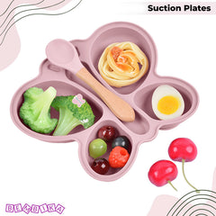 Baby Feeding Essential Baby Dinner Set Infant Training Eating Utensils-Pink