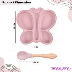 Baby Feeding Essential Baby Dinner Set Infant Training Eating Utensils-Pink