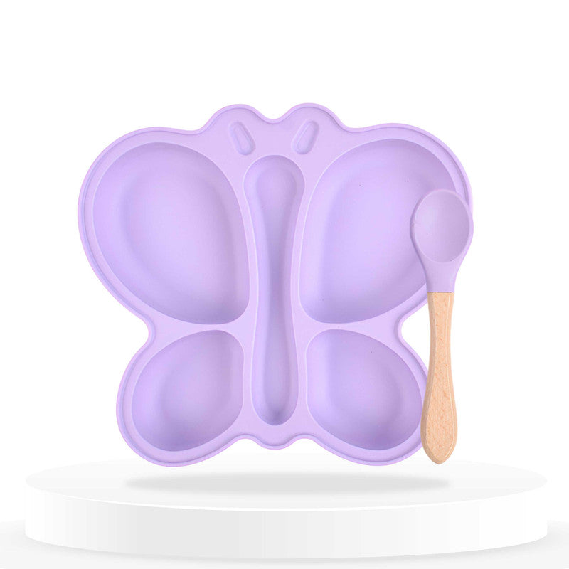 Baby Feeding Essential Baby Dinner Set Infant Training Eating Utensils-Purple